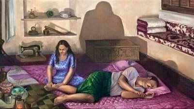 إمراة كانت تحب زوجها لدرجة الجنون، فمرض الزوج وكان يقول لها:- ماذا ستفعلين لو ماټ ؟!