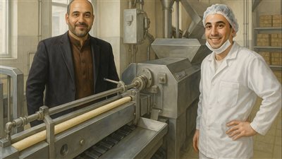 مدير مصنع في تركيا خلال تجواله في المصنع